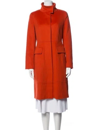 Pre-owned Weekend Max Mara Virgin Wool Coat In Orange
