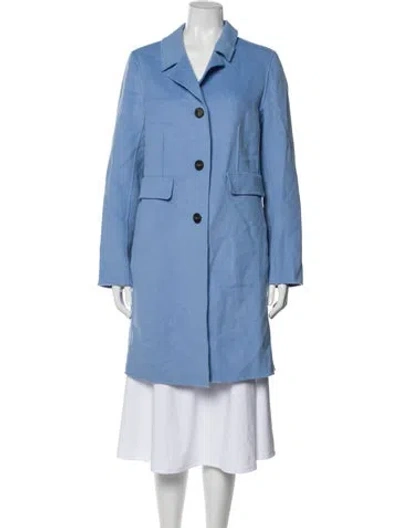 Pre-owned Weekend Max Mara Virgin Wool Coat W/ Tags In Blue