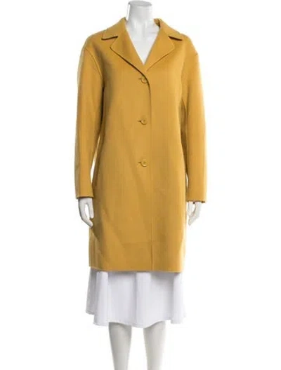 Pre-owned Weekend Max Mara Virgin Wool Coat In Yellow