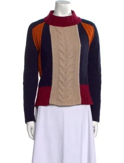 Pre-owned Weekend Max Mara Virgin Wool Colorblock Pattern Sweater In Multi