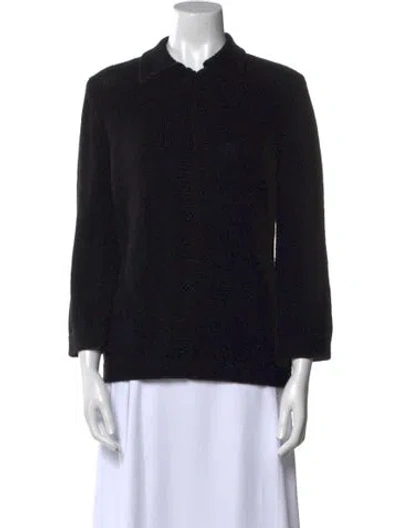 Pre-owned Weekend Max Mara Virgin Wool Crew Neck Sweater In Black
