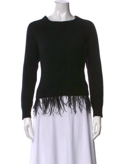 Pre-owned Weekend Max Mara Virgin Wool Crew Neck Sweater In Black