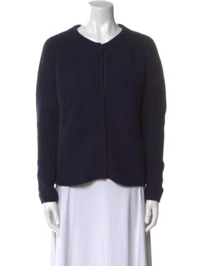 Pre-owned Weekend Max Mara Virgin Wool Crew Neck Sweater In Blue
