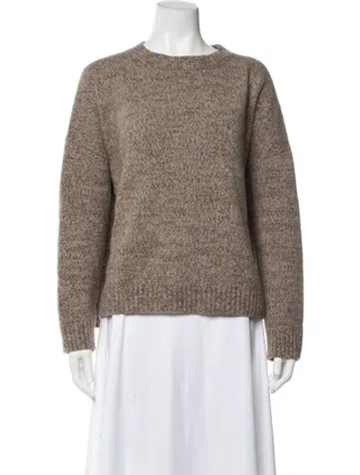 Pre-owned Weekend Max Mara Virgin Wool Crew Neck Sweater In Brown