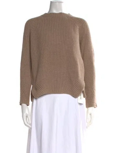 Pre-owned Weekend Max Mara Virgin Wool Crew Neck Sweater In Brown