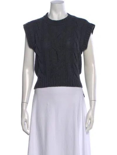 Pre-owned Weekend Max Mara Virgin Wool Crew Neck Sweater In Grey