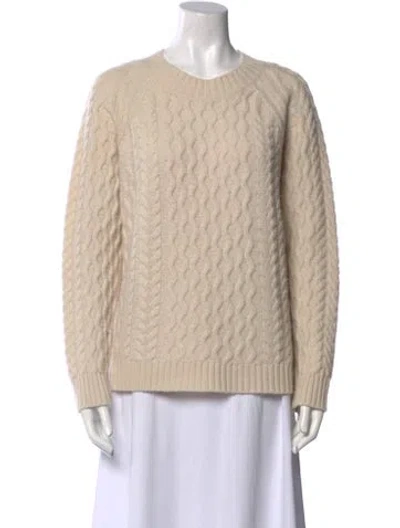Pre-owned Weekend Max Mara Virgin Wool Crew Neck Sweater In Neutral