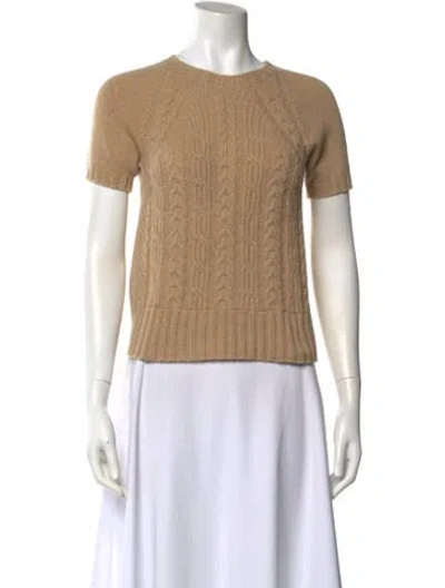 Pre-owned Weekend Max Mara Virgin Wool Crew Neck Sweater In Neutral