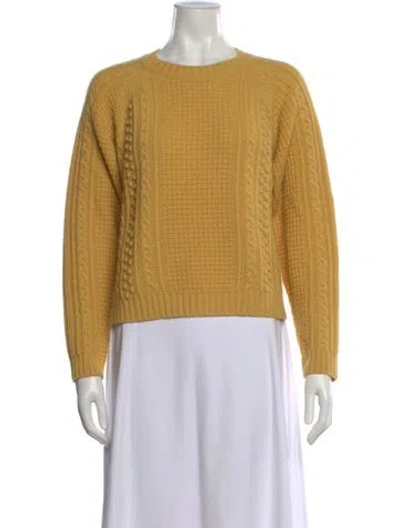 Pre-owned Weekend Max Mara Virgin Wool Crew Neck Sweater In Yellow