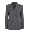 Weekend Max Mara Virgin Wool Double-breasted Blazer In Gray