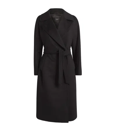 Weekend Max Mara Virgin Wool Double-breasted Coat In Black