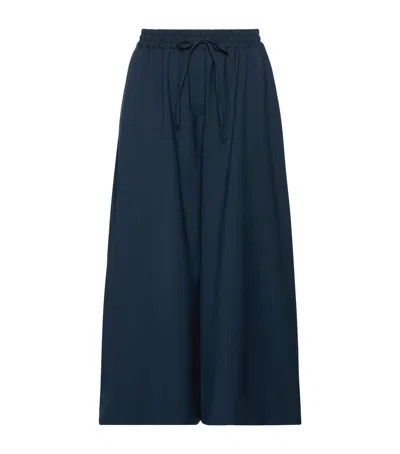 Weekend Max Mara Virgin Wool Drawstring Trousers In Blue