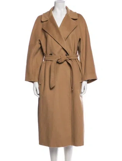 Pre-owned Weekend Max Mara Virgin Wool Faux Fur Coat In Brown