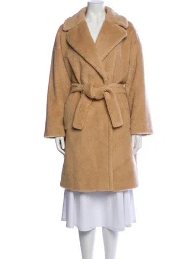 Pre-owned Weekend Max Mara Virgin Wool Faux Fur Coat W/ Tags In Neutral