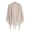 Weekend Max Mara Virgin Wool Fringed Shawl In Sand