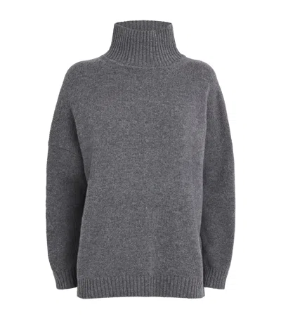 Weekend Max Mara Virgin Wool High-neck Sweater In Gray