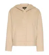 Weekend Max Mara Hooded Coat Long Sleeves Front Pockets In Brown