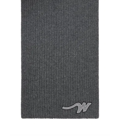 Weekend Max Mara Virgin Wool Initial Scarf In Grey