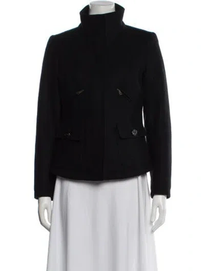 Pre-owned Weekend Max Mara Virgin Wool Jacket In Black