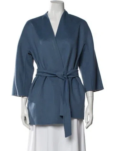 Pre-owned Weekend Max Mara Virgin Wool Jacket In Blue