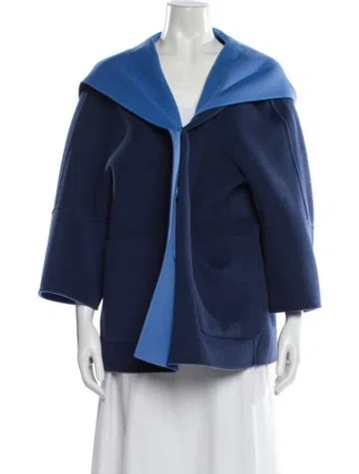 Pre-owned Weekend Max Mara Virgin Wool Jacket In Blue