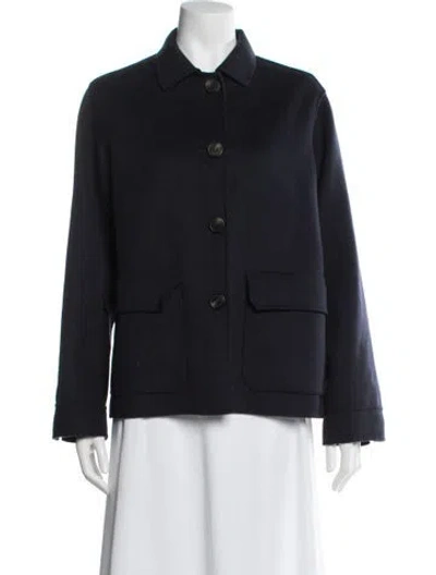 Pre-owned Weekend Max Mara Virgin Wool Jacket In Blue
