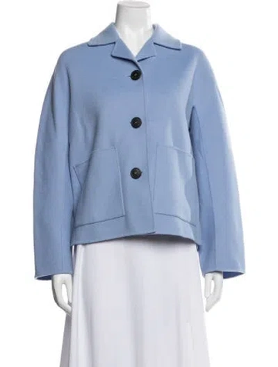 Pre-owned Weekend Max Mara Virgin Wool Jacket In Blue