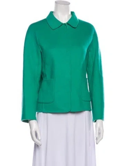 Pre-owned Weekend Max Mara Virgin Wool Jacket In Green