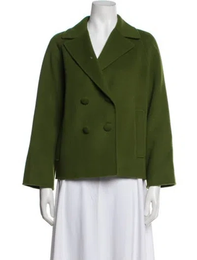 Pre-owned Weekend Max Mara Virgin Wool Jacket In Green