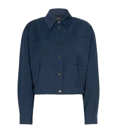 Weekend Max Mara Virgin Wool Jacket In Navy