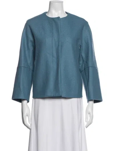 Pre-owned Weekend Max Mara Virgin Wool Jacket W/ Tags In Blue