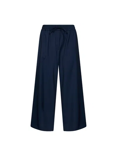 Weekend Max Mara Virgin Wool Jogging Trousers In Blue