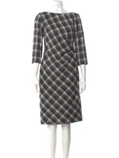 Pre-owned Weekend Max Mara Virgin Wool Knee-length Dress In Black