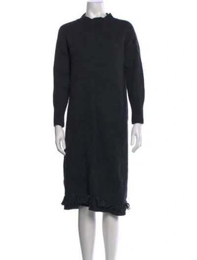 Pre-owned Weekend Max Mara Virgin Wool Knee-length Dress In Blue