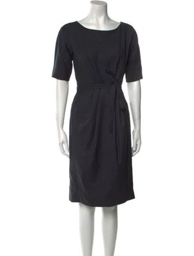 Pre-owned Weekend Max Mara Virgin Wool Knee-length Dress In Neutral