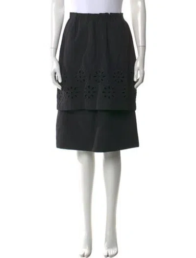 Pre-owned Weekend Max Mara Virgin Wool Knee-length Skirt In Black