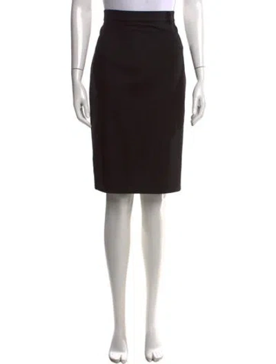 Pre-owned Weekend Max Mara Virgin Wool Knee-length Skirt In Black