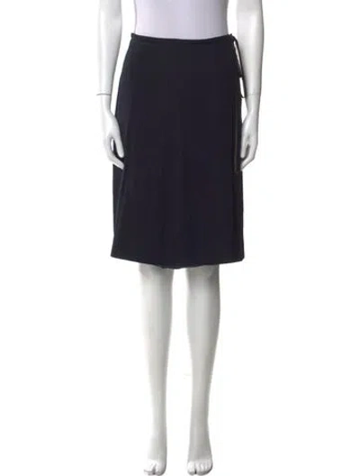 Pre-owned Weekend Max Mara Virgin Wool Knee-length Skirt In Blue