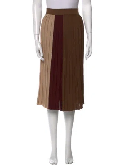 Pre-owned Weekend Max Mara Virgin Wool Knee-length Skirt In Brown