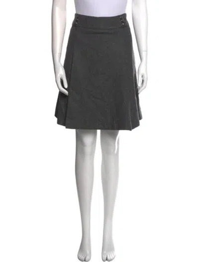 Pre-owned Weekend Max Mara Virgin Wool Knee-length Skirt In Gray
