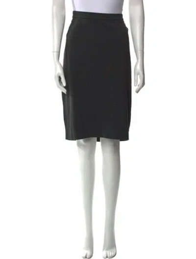 Pre-owned Weekend Max Mara Virgin Wool Knee-length Skirt In Gray