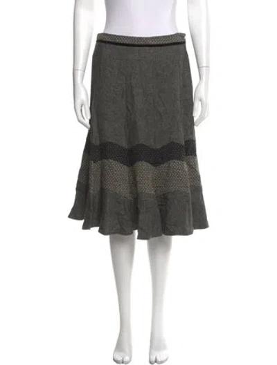 Pre-owned Weekend Max Mara Virgin Wool Knee-length Skirt In Gray