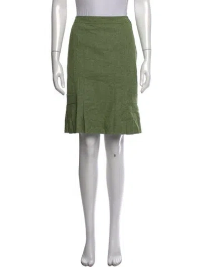 Pre-owned Weekend Max Mara Virgin Wool Knee-length Skirt In Green