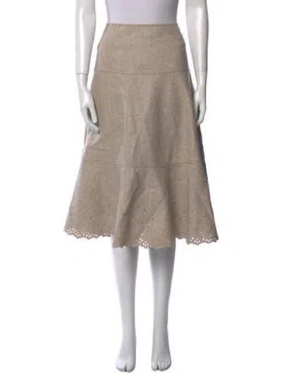 Pre-owned Weekend Max Mara Virgin Wool Knee-length Skirt In Neutral