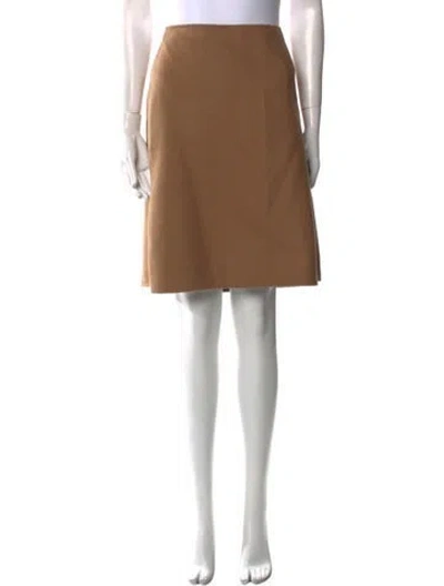 Pre-owned Weekend Max Mara Virgin Wool Knee-length Skirt W/ Tags In Neutral