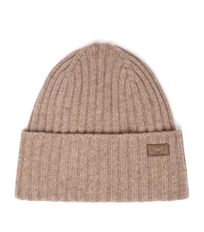 Weekend Max Mara Virgin Wool Logo Beanie In Orange