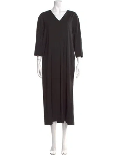 Pre-owned Weekend Max Mara Virgin Wool Long Dress W/ Tags In Black
