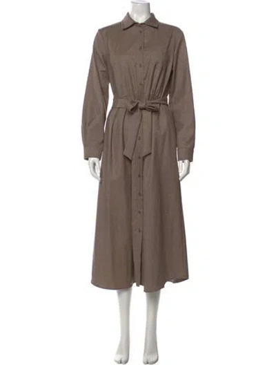 Pre-owned Weekend Max Mara Virgin Wool Long Dress W/ Tags In Neutral