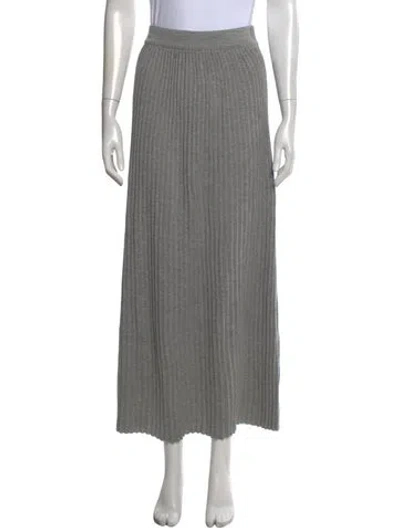 Pre-owned Weekend Max Mara Virgin Wool Long Skirt In Grey