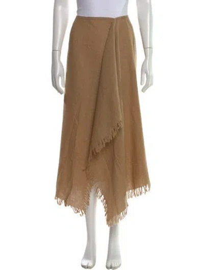 Pre-owned Weekend Max Mara Virgin Wool Long Skirt W/ Tags In Neutral